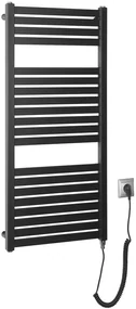 Aqualine Sapho, TONDI-E elektrické vykurovacie teleso, rovné, 450x970 mm, 300W, čierna matná