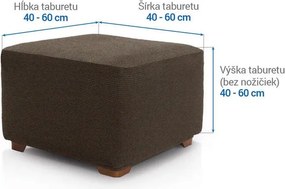 Super strečové poťahy HARMONIA tabaková taburetka (40 - 60 cm)