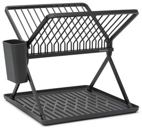 Tmavosivý kovový dvojposchodový odkvapkávač 37x33 cm – Brabantia