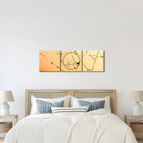 Obraz orosenej pavučiny (s hodinami) (90x30 cm)