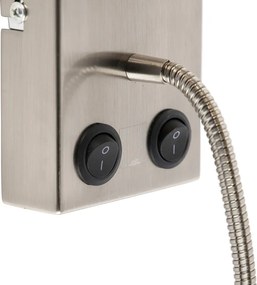 Inteligentná nástenná lampa oceľ s šedým tienidlom vrátane Wifi A60 - Stacca