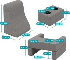 Súprava vankúšov na čítanie v 3 kusoch