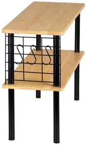 Kuchynská 2-poschodová bambusová polička s háčikmi KESPER AREA 2