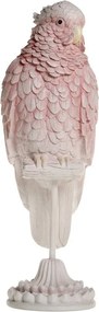 Ružová dekorácia papagáj na podstavci Parroté - 12*12*37 cm