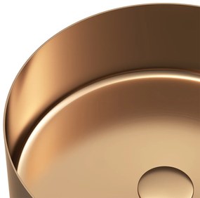 Erga HD, okrúhle oceľové umývadlo na dosku 370x370x120 mm, ružové zlato, ERG-MLS-HD6801Z