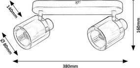 Rabalux 73064 - Bodové svietidlo MIRRAL 2xE14/15W/230V