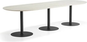 Stôl METRIC, ovál, 3000x1000x720 mm, čierna/jaseň