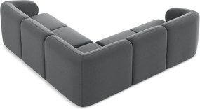 Sivá zamatová rohová pohovka Lani – Makamii