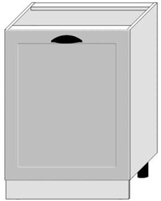 Kuchynská skrinka Adele D60pc Pl Šedá Mat/Biely