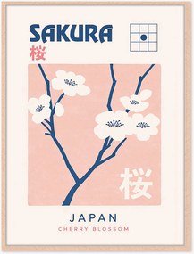 Ručne vyrobená nástenná dekorácia v ráme Sakura
