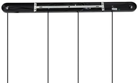 Art Deco závesná lampa čierna s dymovým sklom obdĺžniková 4-svetlá - Bao