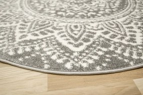 Koberec Lima G757A mandala, krémový / sivý kruh