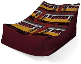 Sablio Sedací vak Lounge Lisabonské historické električky Červený Pattern - 80 x 95 x 50 cm