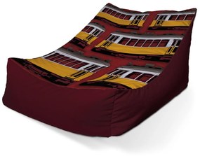 Sablio Sedací vak Lounge Lisabonské historické električky Červený Pattern - 80 x 95 x 50 cm