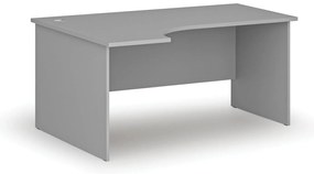 Rohový kancelársky písací stôl PRIMO GRAY, 160x120 cm, ľavý, sivá