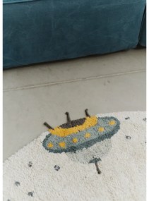 Krémový prateľný ručne tkaný bavlnený detský hrací koberec ø140 cm Interstellar Journey – Lorena Canals