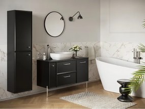 Cersanit S1022-007 - Závesná kúpeľňová skrinka MILLE 20x45 cm matná čierna