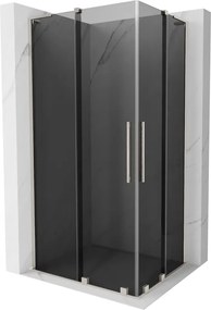 Mexen Velar L Duo, sprchový kút s posuvnými dverami 100 x 90 cm, 8mm šedé sklo, brúsená oceľ, 871-100-090-02-43-97