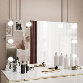 TOALETNÝ STOLÍK NESSIE ELITE 2 BIELY LESK + ZLATÝ