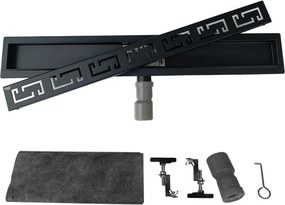 BPS-koupelny Sprchový odtokový žľab DL01 OMEGA G6 HYD-2665 70 cm, čierny