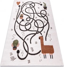 Dywany Łuszczów, AKCIA: 80x150 cm Detský kusový koberec Fun Game llama cream, biela, detská izba