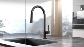 Hansgrohe M54, drezová batéria Talis s výsuvnou spŕškou, čierna matná, 72800670