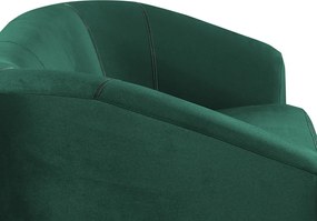 Trojmiestna pohovka Olivio, fľaškovo zelená zamatová  látka