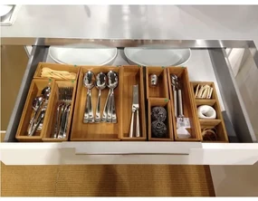 Organizér Compactor Bamboo Box, 30 x 7,5 x 6,35 cm, prírodné drevo
