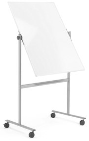 Biela magnetická tabuľa s kolieskami DORIS, obojstranná, 1000x1200 mm