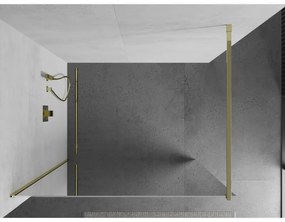 Mexen Kioto sprchová zástena 80x200 cm 8 mm, zlatý profil, sklo efekt zrkadla, 800-080-101-50-50