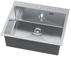 Erga HD, 1-komorový oceľový drez 600x500x210 mm, oceľová, ERG-MLS-HD6050X