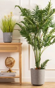 PLASTOVÝ KVETINÁČ ALOE TX 28,5X32 CM SIVÁ