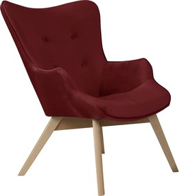 Červené zamatové kreslo Niko – Ropez