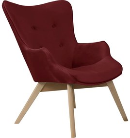 Červené zamatové kreslo Niko – Ropez