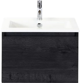 Kúpeľňový nábytkový set Sanox Frozen farba čela black oak ŠxVxH 61 x 42 x 46 cm s keramickým umývadlom