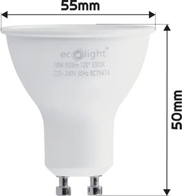 Sada 6x GU10 10W LED žiaroviek - teplá biela