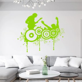 Veselá Stena Samolepka Koncert Farba: zelená, Veľkosť: 80 x 65 cm