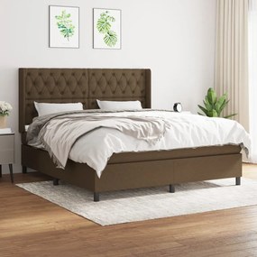 Boxspring posteľ s matracom tmavohnedá 160x200 cm látka 3131684