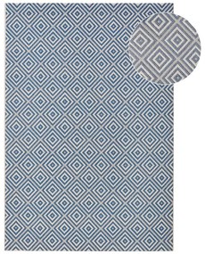 Modrý vonkajší koberec NORTHRUGS Karo, 200 × 290 cm