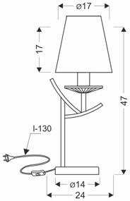 Stolná lampa VITORIA 1xE14/40W/230V žltá/mosadz
