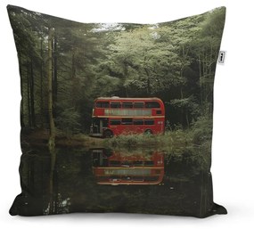 Sablio Vankúš Červený poschodový autobus - 40x40 cm