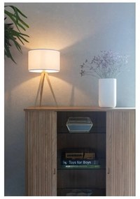 Biela stolová lampa Zuiver Tripod Wood