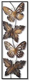 Kovová nástenná dekorácia 100x35 cm Butterfly - Wallity