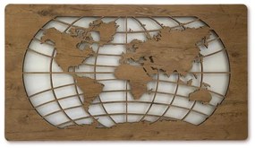 Li-Go 4868/DUB2 - LED Nástenná dekorácia LED/24W/230V 110x60 cm dub/mapa sveta