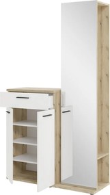 Predsieňová stena Malaga, dub evoke/biela