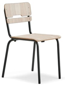 Školská stolička SCIENTIA, široké sedadlo, V 460 mm, antracit/jaseň
