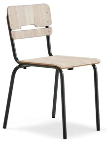 Školská stolička SCIENTIA, široké sedadlo, V 460 mm, antracit/jaseň