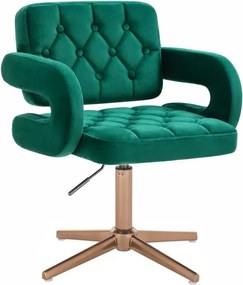 LuxuryForm DESIGN Stolička ADRIA VELUR na zlatom kríži - zelená