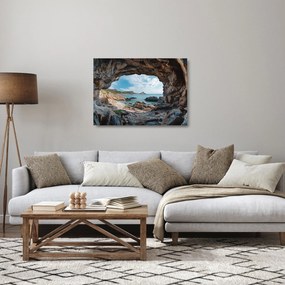 Sklenený obraz - Jaskyňa pri mori (70x50 cm)