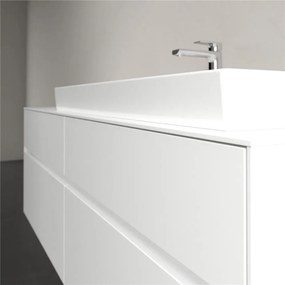 VILLEROY &amp; BOCH Collaro závesná skrinka pod umývadlo na dosku (umývadlo vpravo), 4 zásuvky, s LED osvetlením, 1600 x 500 x 548 mm, White Matt, C030B0MS